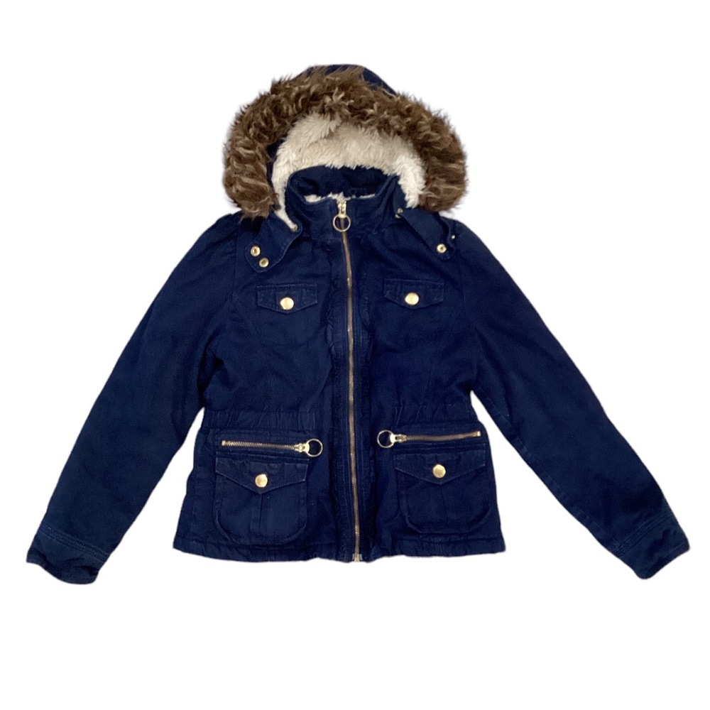 Limited Too cargo pocket winter coat | girls 14 | fur lined hood warm coat snow